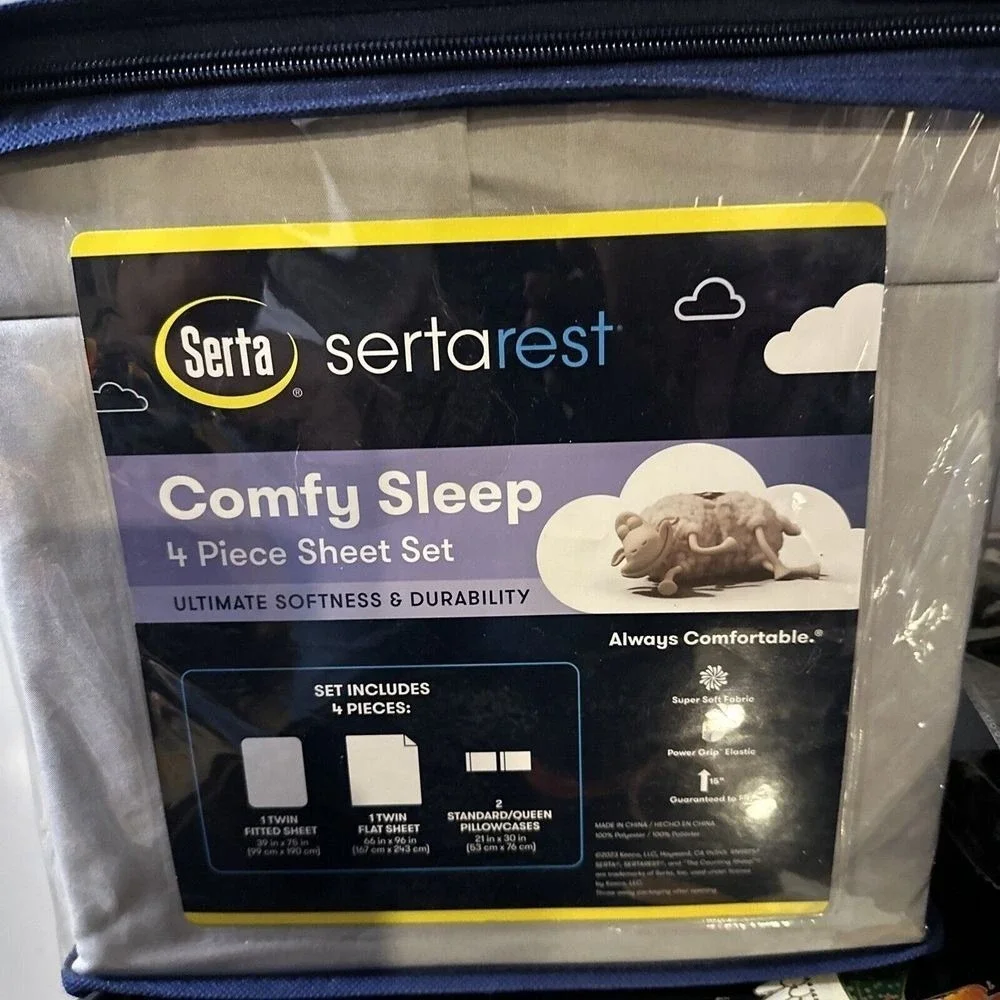 Serta Rest Comfy Sleep 4-PC Sheet Set: 1 Twin Flat 1 Twin Fitted 2 Pillowcases